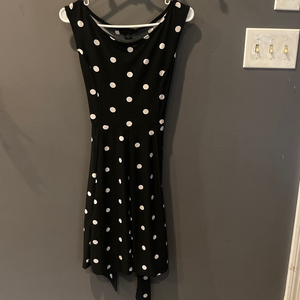 INC International Concepts Black and White Polka Dot Midi Dress